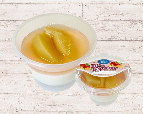 白桃のミルクプリン